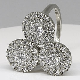 14K White Gold Multi Stone Ring : 3.50 cttw Diamonds