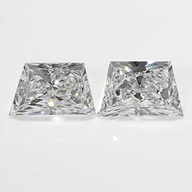 0.51 cttw Pair of Trapezoid Brilliant Cut Diamonds : E / VVS2