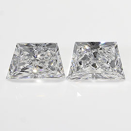 0.51 cttw Pair of Trapezoid Brilliant Cut Natural Diamonds : E / VVS2