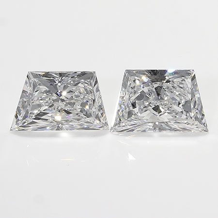 0.51 cttw Pair of Trapezoid Brilliant Cut Natural Diamonds : E / VVS2