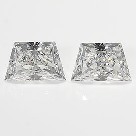 0.61 cttw Pair of Trapezoid Brilliant Cut Diamonds : E / VVS2