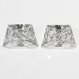 0.61 cttw Pair of Trapezoid Brilliant Cut Natural Diamonds : E / VVS2