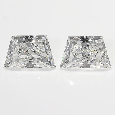 0.61 cttw Pair of Trapezoid Brilliant Cut Natural Diamonds : E / VVS2