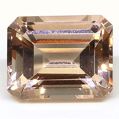 3.31 ct Emerald Cut Morganite : Brownish Pink