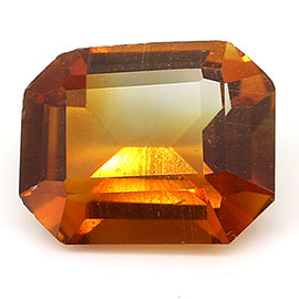 1.30 ct Emerald Cut Citrine : Deep Orange