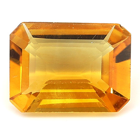 0.98 ct Emerald Cut Citrine : Golden Orange