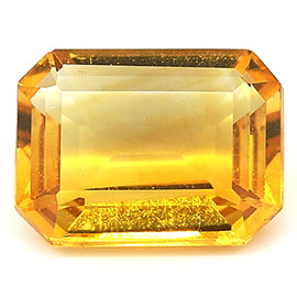 1.30 ct Emerald Cut Citrine : Golden Orange