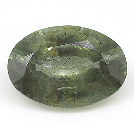 0.65 ct Oval Green Sapphire : Olive Green