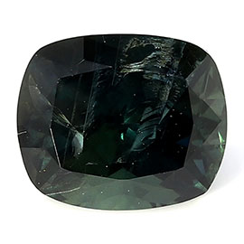 1.40 ct Cushion Cut Green Sapphire : Dark Bluish Green