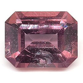 0.55 ct Emerald Cut Pink Sapphire : Rich Pink