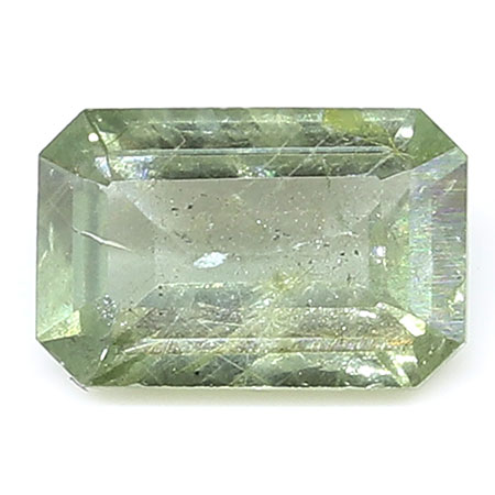 0.58 ct Grayish Green Emerald Cut Natural Green Sapphire