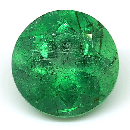 1.06 ct Grass Green Round Natural Emerald