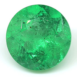 1.28 ct Round Emerald : Fine Grass Green
