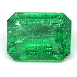 1.15 ct Grass Green Natural Emerald Cut Natural Emerald
