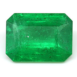 1.09 ct Grass Green Natural Emerald Cut Natural Emerald