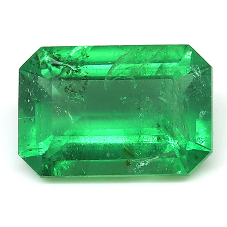 1.23 ct Grass Green Natural Emerald Cut Natural Emerald