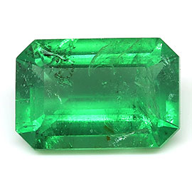 1.23 ct Grass Green Natural Emerald Cut Natural Emerald