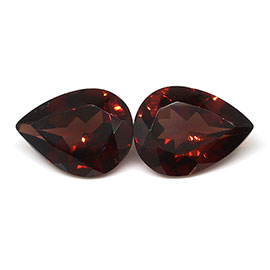 2.48 cttw Pair of Pear Shape Garnets : Reddish Brown