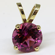 14K Yellow Gold 0.70cttw Tourmaline Pendant