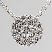 14K White Gold 0.70cttw Diamond Pendant