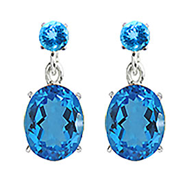 18K White Gold Floating Earrings : 4.50 cttw Topaz