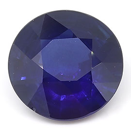 1.64 ct Round Blue Sapphire : Rich Royal Blue