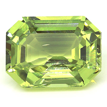 0.88 ct Emerald Cut Green Sapphire : Yellowish Green