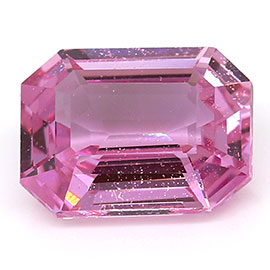 0.80 ct Emerald Cut Pink Sapphire : Royal Pink