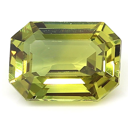 0.87 ct Emerald Cut Green Sapphire : Olive Green