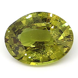 1.26 ct Oval Green Sapphire : Brownish Green