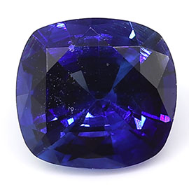 0.58 ct Cushion Cut Blue Sapphire : Rich Royal Blue