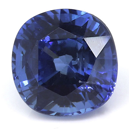 0.64 ct Rich Blue Cushion Cut Natural Blue Sapphire