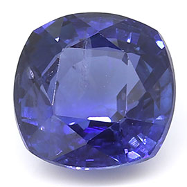 0.81 ct Cushion Cut Blue Sapphire : Rich Royal Blue