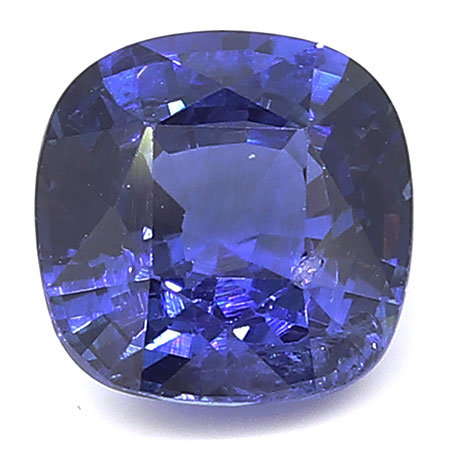0.83 ct Rich Blue Cushion Cut Natural Blue Sapphire
