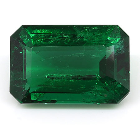 1.42 ct Emerald Cut Emerald : Deep Rich Green