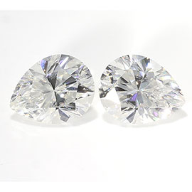 3.18 cttw Pair of Pear Shape Moissanites : White