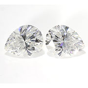 3.18 cttw White Pair of Pear Shape Moissanites