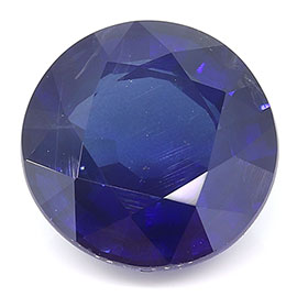 4.22 ct Round Blue Sapphire : Rich Blue