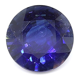 1.63 ct Round Blue Sapphire : Deep Rich Blue