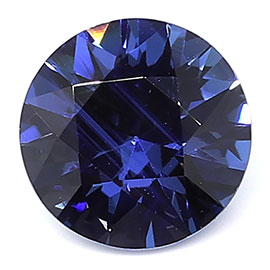 0.75 ct Round Blue Sapphire : Darkish Blue