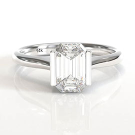 14K White Gold Solitaire Ring : 0.70 ct Diamond