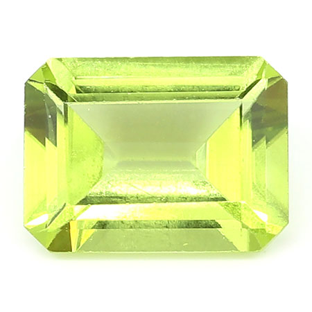 1.42 ct Fine Olive Green Emerald Cut Natural Peridot