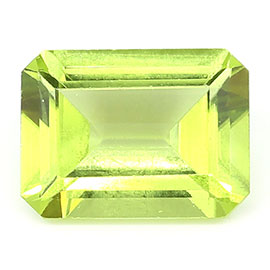 1.42 ct Fine Olive Green Emerald Cut Natural Peridot