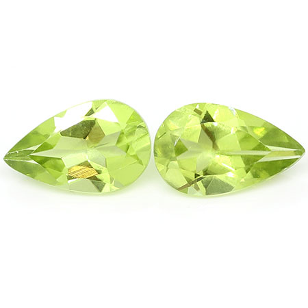 1.70 cttw Pair of Pear Shape Peridots : Fine Green
