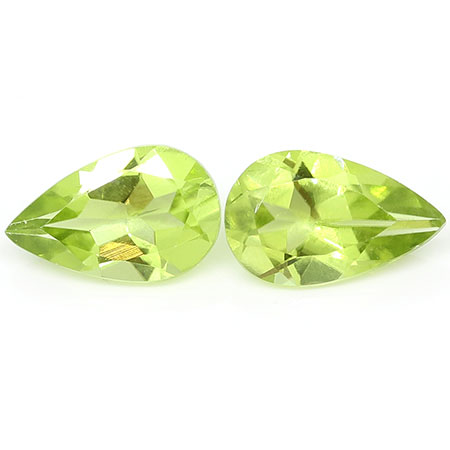 1.70 cttw Fine Green Pair of Pear Shape Natural Peridots