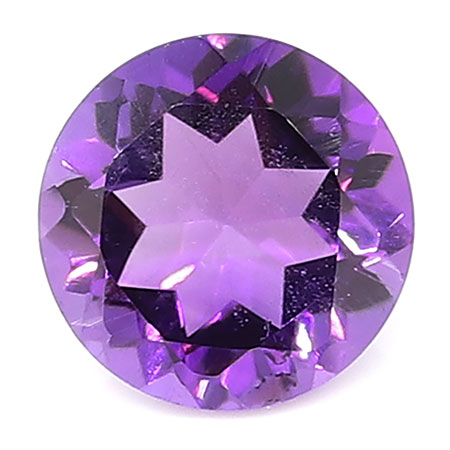 0.58 ct Round Natural Amethyst : Purple