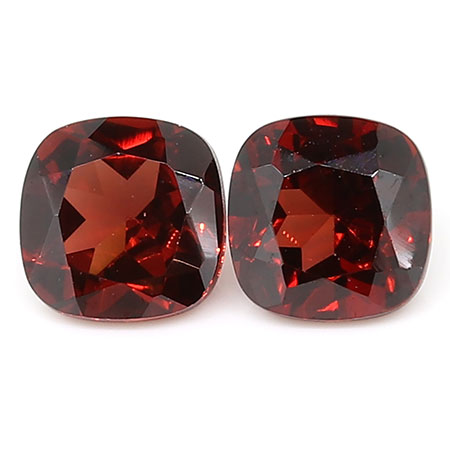 1.50 cttw Pair of Cushion Cut Garnets : Brownish Red