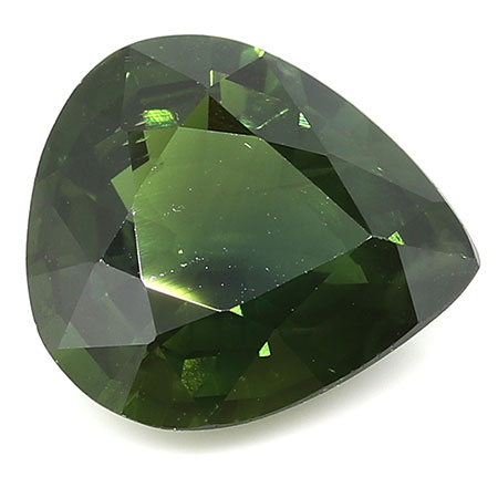 2.89 ct Rich Darkish Green Pear Shape Natural Green Sapphire