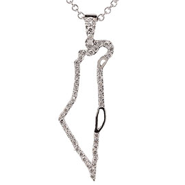 14K White Gold Drop Pendant : 0.25 cttw Diamonds