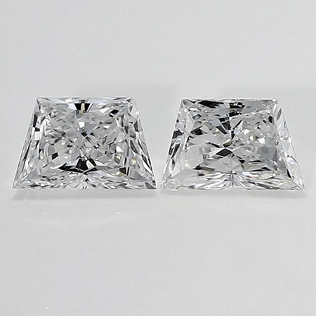 0.39 cttw Pair of Trapezoid Diamonds : E / VVS2
